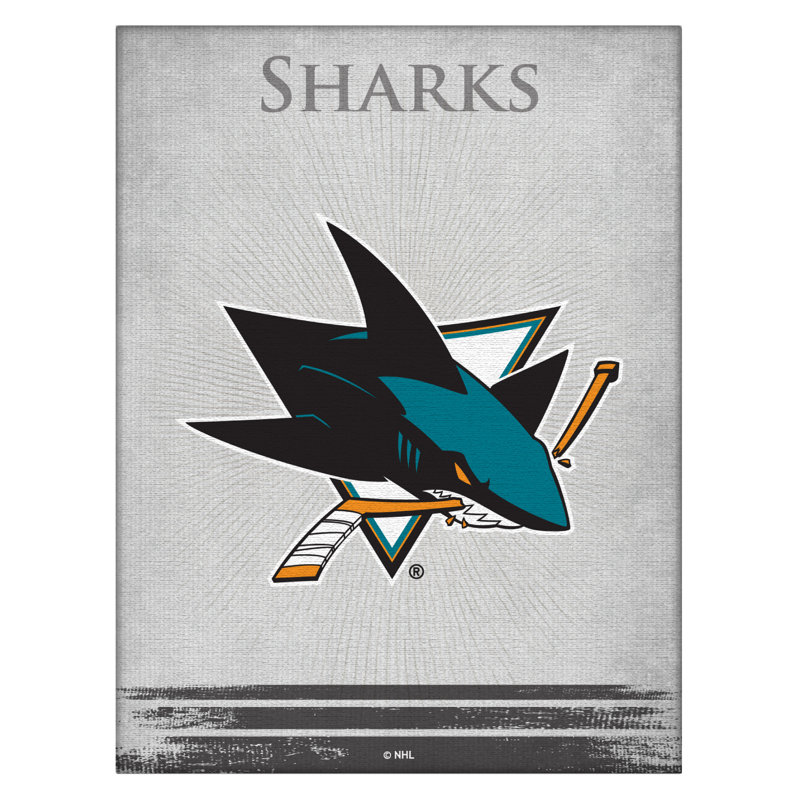 « NHL », impression sur toile, San Jose Sharks, H 15 cm x l 20 cm