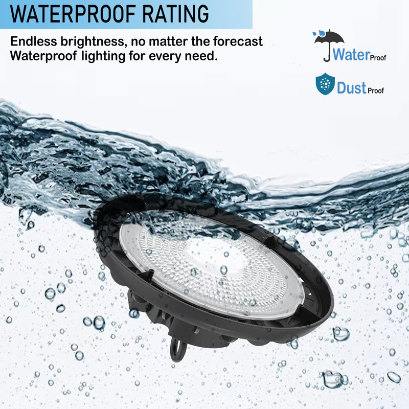 Black Aluminum UFO LED High Bay Light with Clear Glass Lens