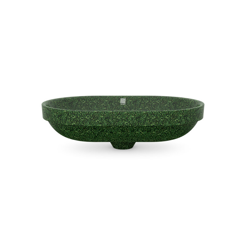 Woodio Soft60 15.748'' Wood Oval Bathroom Sink, Moss