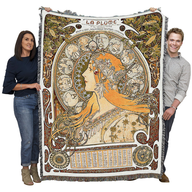 Jeté en coton Pure Country Weavers La Plume Nouveau tissé à partir de coton - (72 x 54)