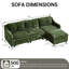 Modern Chenille L-Shaped 3 Seater Sofa With Removable Ottoman-38373552
