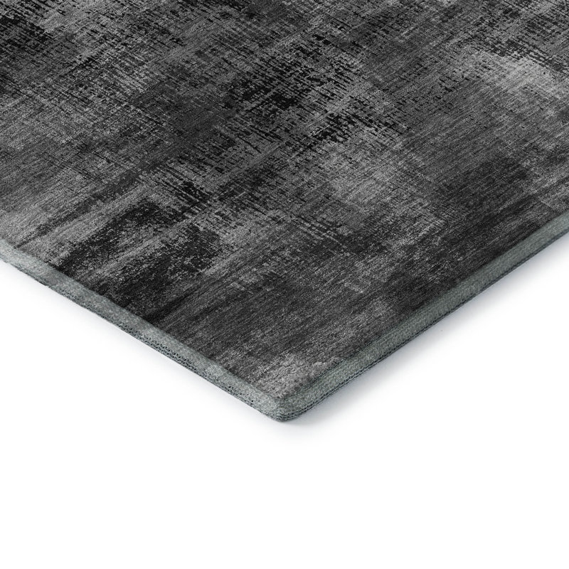 Premium Machine Washable Prisco Gray Rug, Rectangle 2'6" x 3'10"