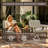 Teak Outdoor Four-person Conversation Set With Cushion And Two Side Tables-1987628335-1987628333