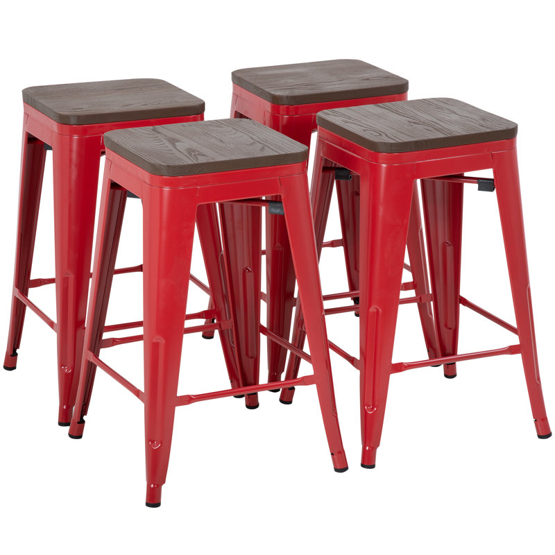 Tabouret de comptoir 24 po Malakoff, Rouge