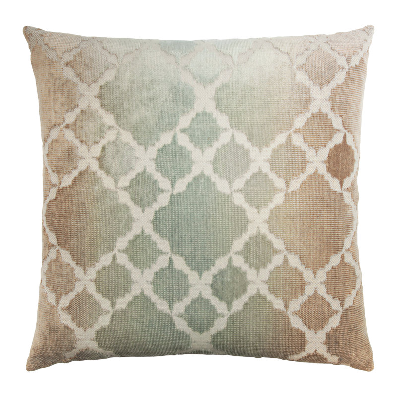 Trellis Square Woven Jacquard Pillow, 22"H x 22"W, Agave