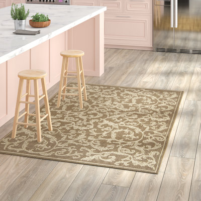 Tapis d'intérieur / extérieur brun / naturel Carolino