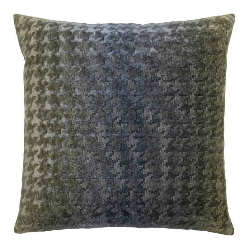Houndstooth Square Woven Jacquard Pillow, 30"H x 30"W, Cactus