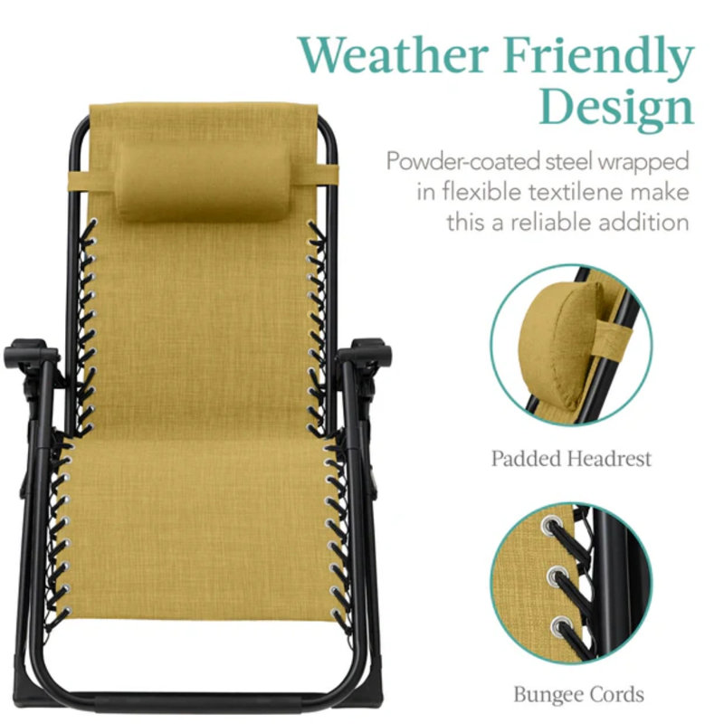 Oversized Zero Gravity Chair, Sunflower Yellow