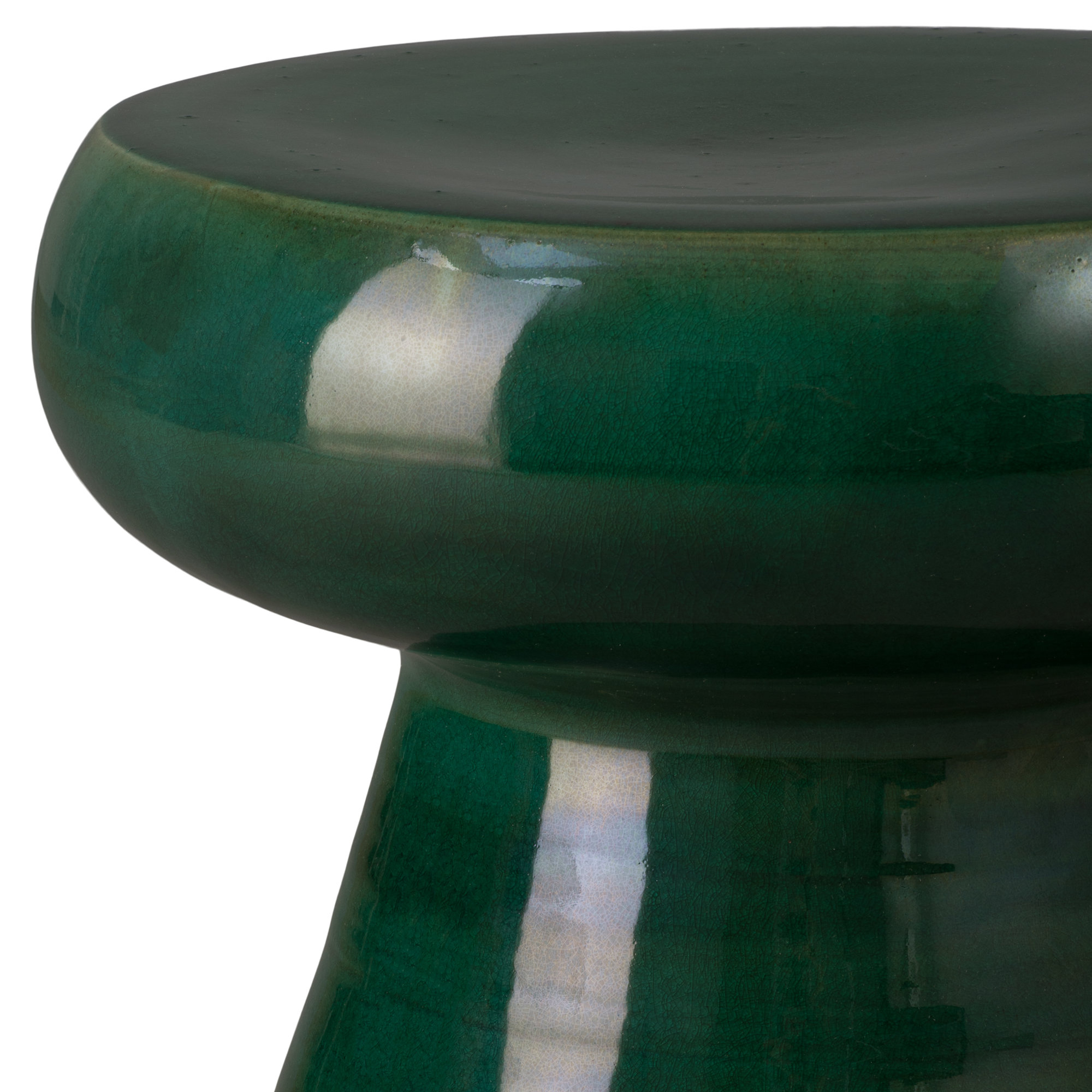 Abra Ceramic Accent Stool, Green