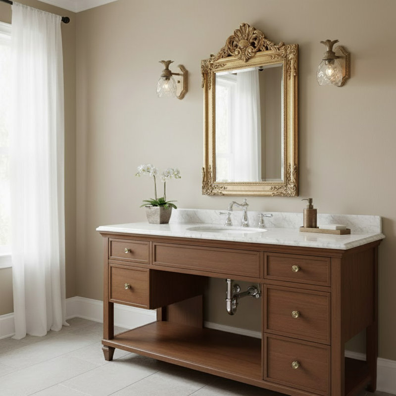 Plantation 1-Light Armed Sconce, Burnished Brass