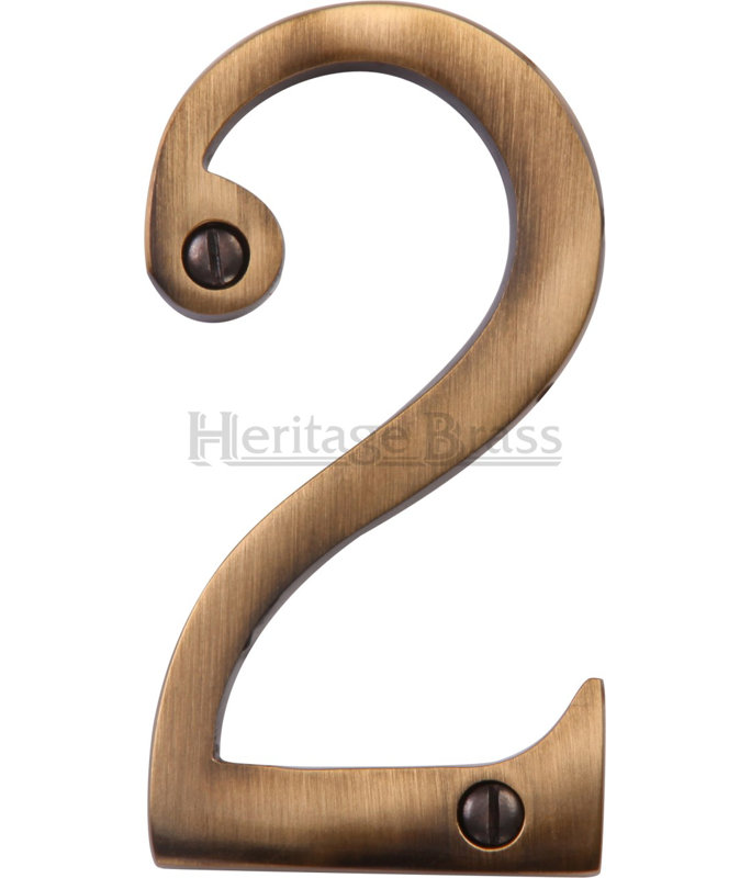 Heritage Brass Heritage Numeral Face Fix 76mm (3"), Antique Brass, 2