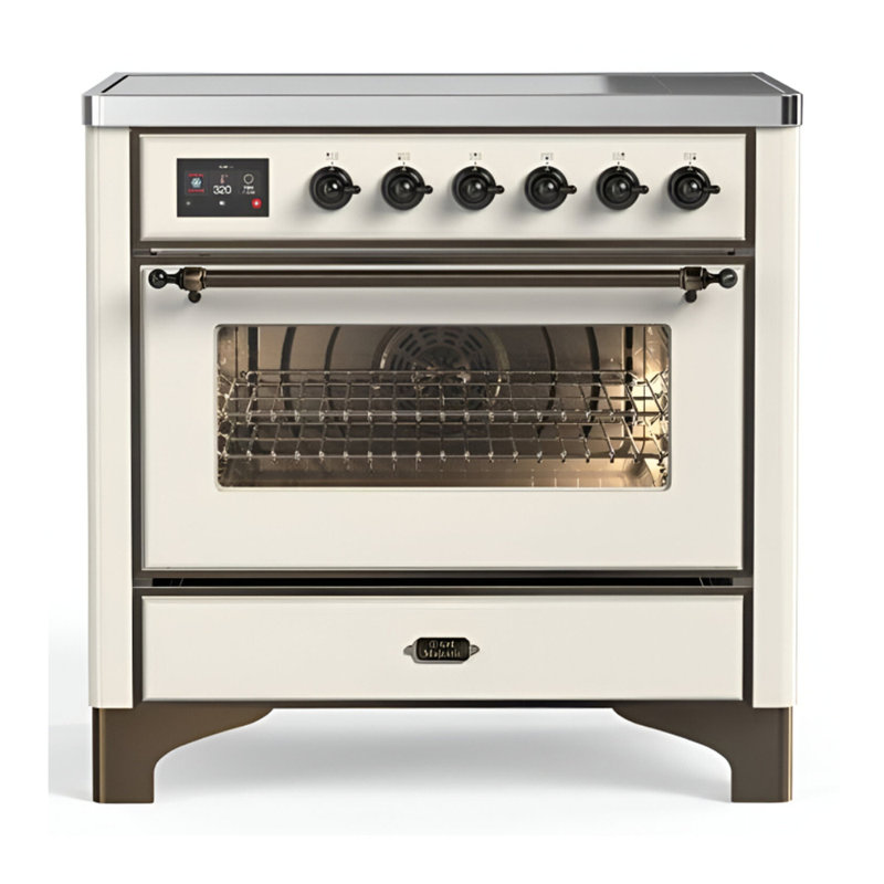 Majestic III Series 36 Inch Induction Range with 6 Induction Elements in Matte Graphite (Chrome Trim), Burnished