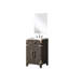 Ensemble de meuble-lavabo simple en chêne brun avec surface en acrylique scellée et miroir en H 24 po-762930347