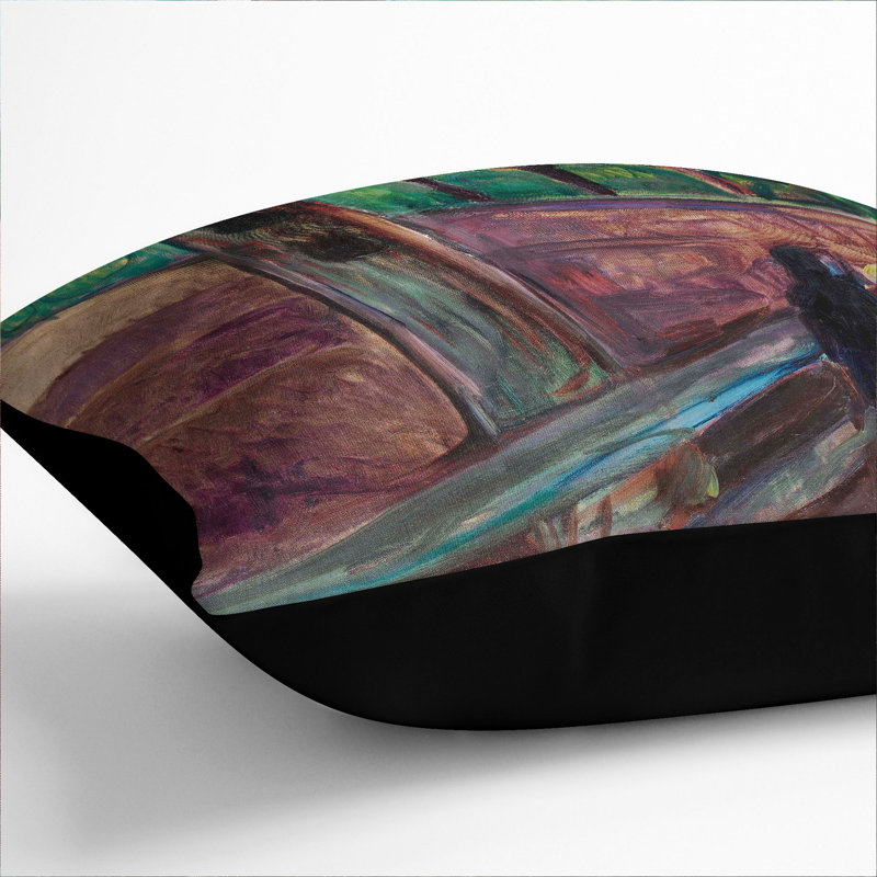 Summer Night Square Throw Cushion, Black, 40cm H x 40cm W x 15cm D