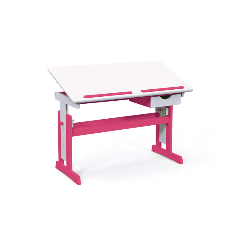 Kinderschreibtisch Simon – Höhenverstellbar, White/Pink