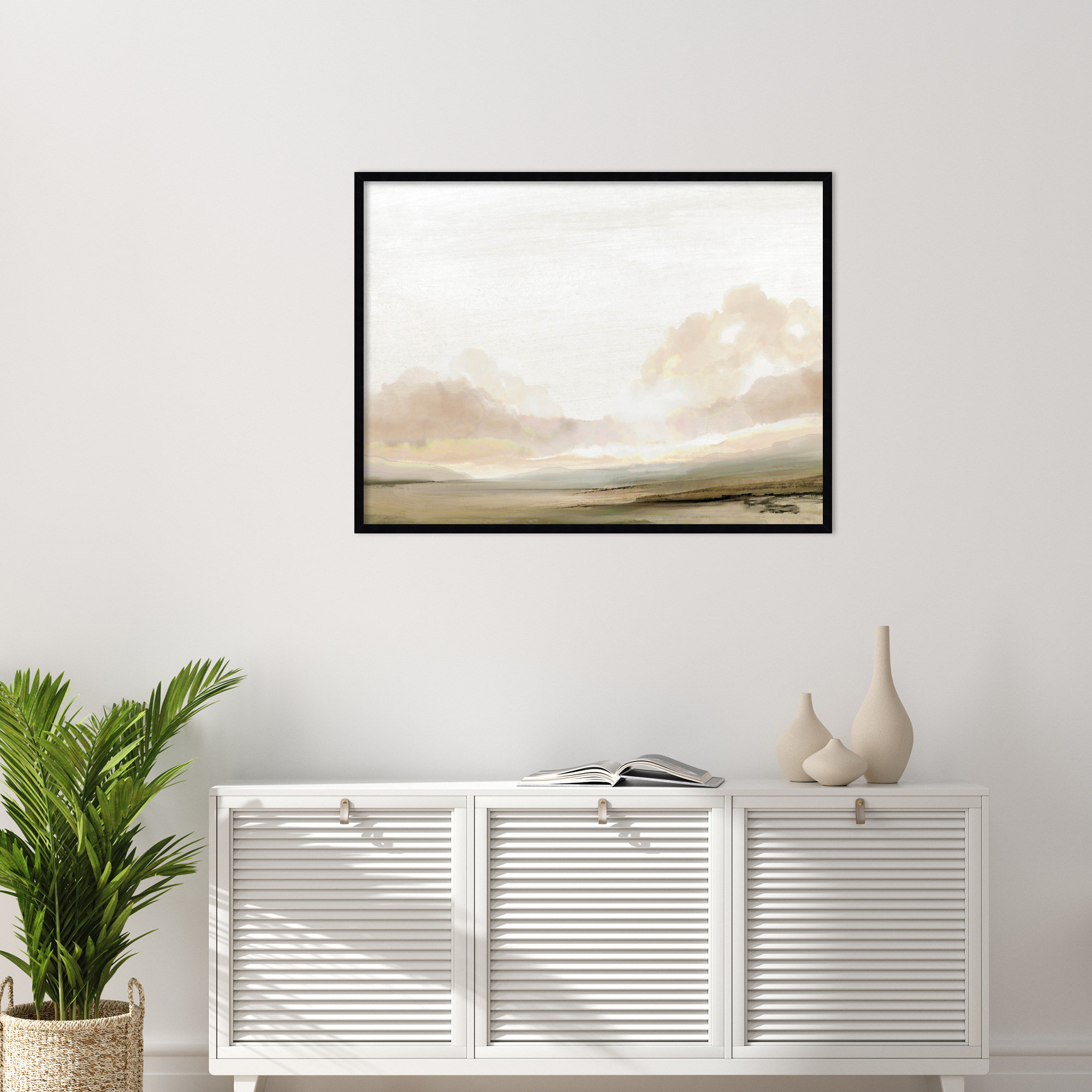 Southern Landscape by Dan Hobday, 31" H x 41" W x 1" D, Black