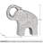 Ancier Hammered Ceramic Silver Elephant Statue-628034715