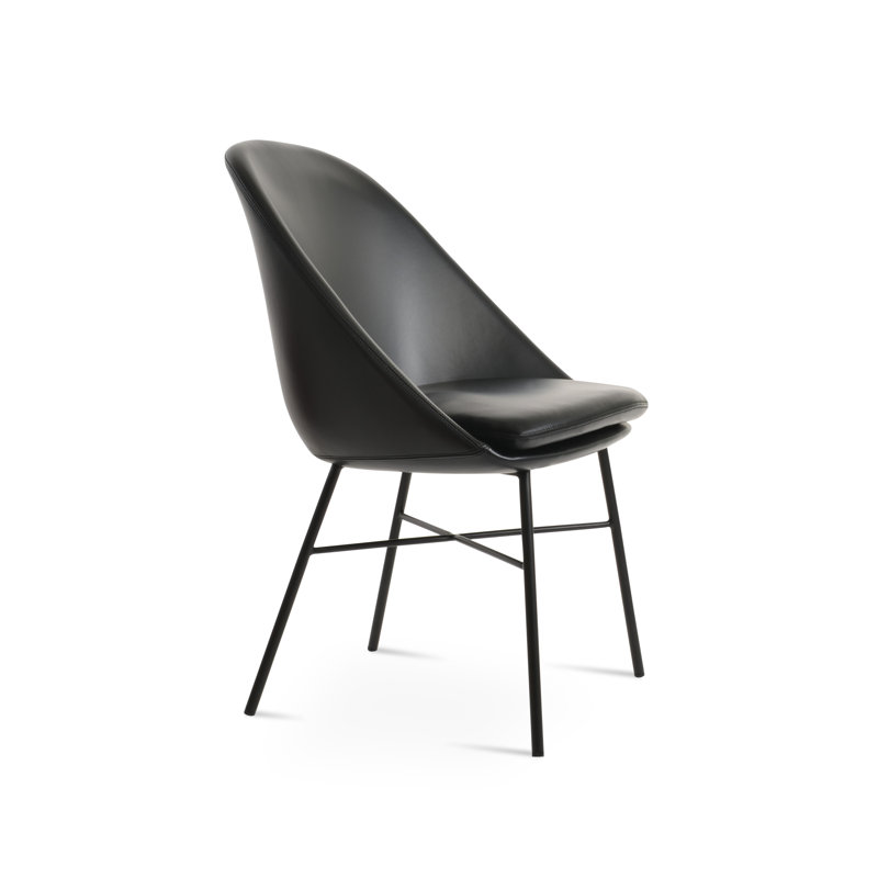 Avanos Cross Side Chair, Black