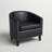 Cohmer 28.74" Wide Accent Barrel Chair, Modern Faux Leather Tub Club Chair Upholstered Armchair with Gold Nail Head Trim-19843378