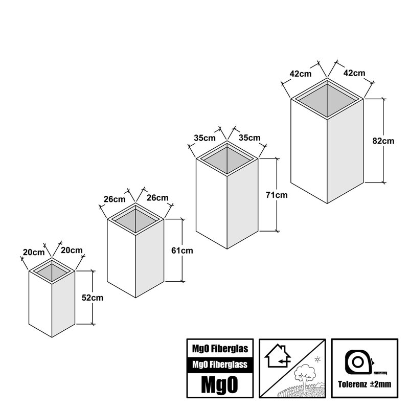Atheer Planter Box, 71cm H x 35cm W x 35cm D