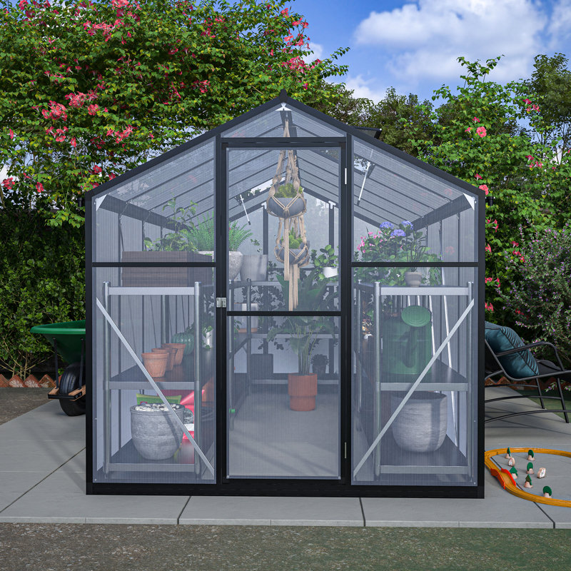 Serre avec gouttière et ventilation pour le jardin, la cour, le revêtement du balcon, H 82,18 po x l 73,84 po x P 150,72 po