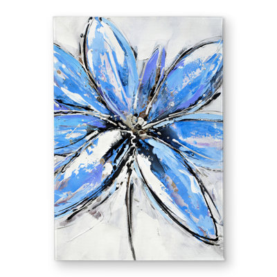 Blue Flower Door Mat - Indoor/Outdoor Bathroom Decor Mat