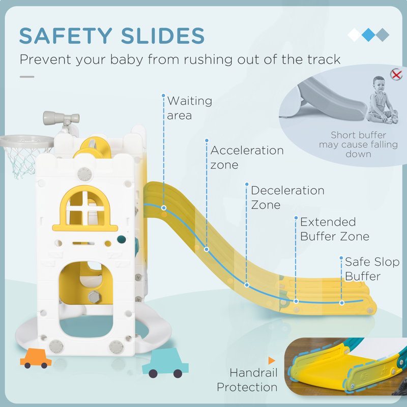 6 in 1 Toddler Slide and Swing Set