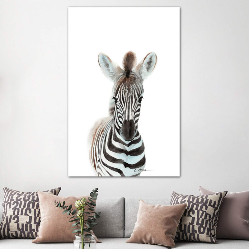 Baby Zebra - Wrapped Canvas Painting, 152.5 cm H x 101.5 cm W