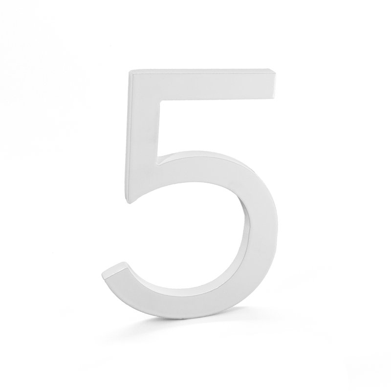 Numéro de maison à fixation flottante 12 po, Blanc, 5