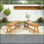 Contemporary Acacia Wood Patio Bench with Poolside Seating (Set of 2)