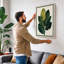 Single Stem in Green Botanical - Wrapped Canvas-131763650-131763651