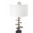D14x29.5" Smoke Agate-Slice Table Lamp with Marble Base