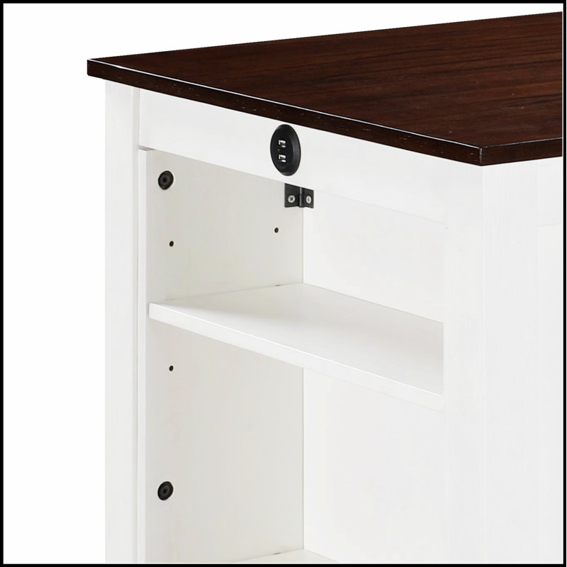 Table de salle à manger à hauteur de comptoir de 36 pouces Graham avec ports de chargement USB et tablettes, parfaite pour les petits espaces et la vie moderne.