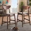 Upholstered Counter Stool with Solid Wood Frame