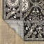 Tapis oriental en polyester / polypropylène tissé à la machine rectangulaire noir / gris Ederle-1842969241