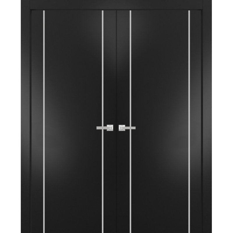 Portes françaises en bois massif massif, 36 po x 84 po
