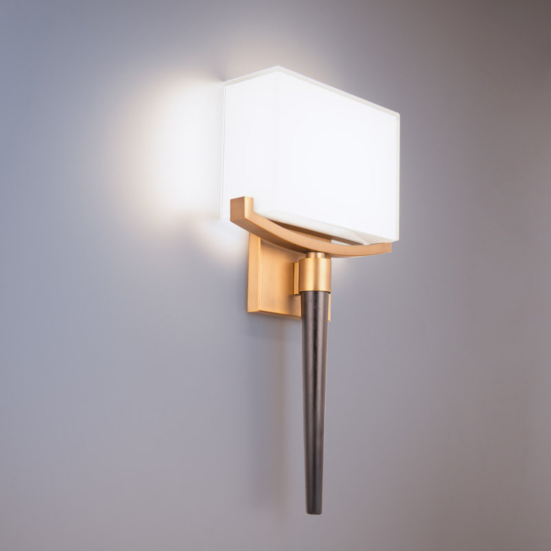 Muse Aged Brass Dimmable LED Wallchiere Sconce with Frosted Glass Shade