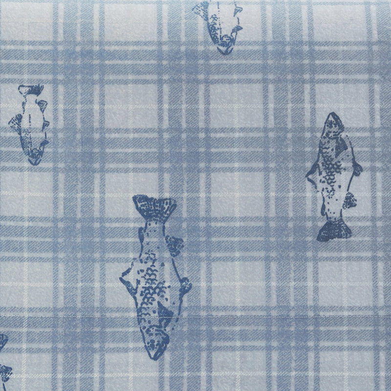 Shasta Lake Cotton Percale Standard Sheet Set, Queen Sheet Set with 2 Pillowcases, Methow Plaid