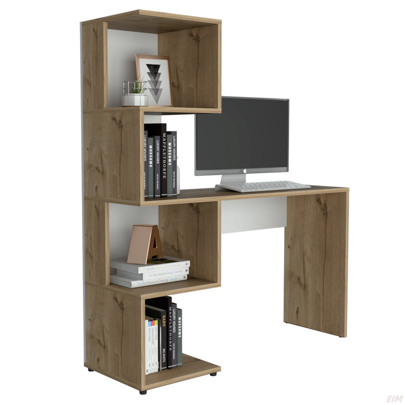 Bureau avec armoires de rangement, quatre tablettes (bureau)