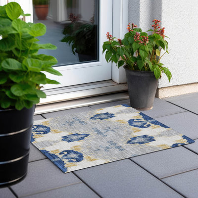 Tapis d'entrée / extérieur antidérapant Caziyah