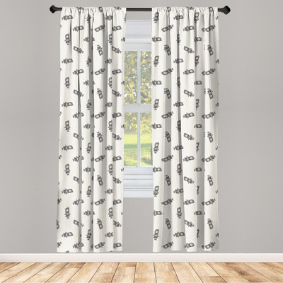 Hula Girl Semi-Sheer Rod Pocket Curtain Panels