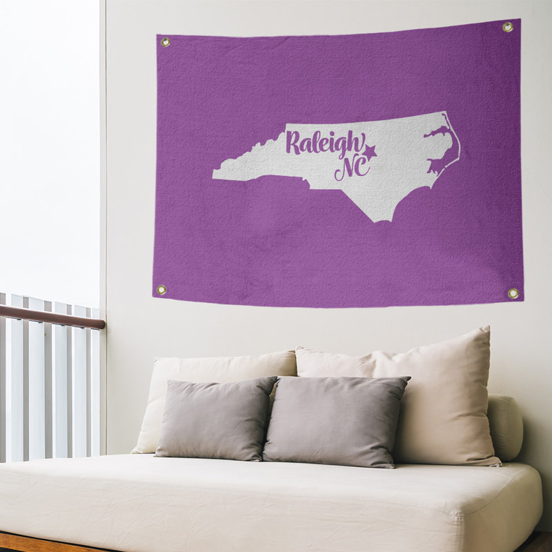 Tapisserie murale raleigh north caroline, H 26 po x l 36 po, Violet