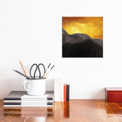 Gold Sunset Abstract 1 Piece Wall Art on Canvas