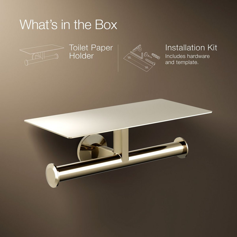 Components™ Covered Double Toilet Tissue Holder, Gold