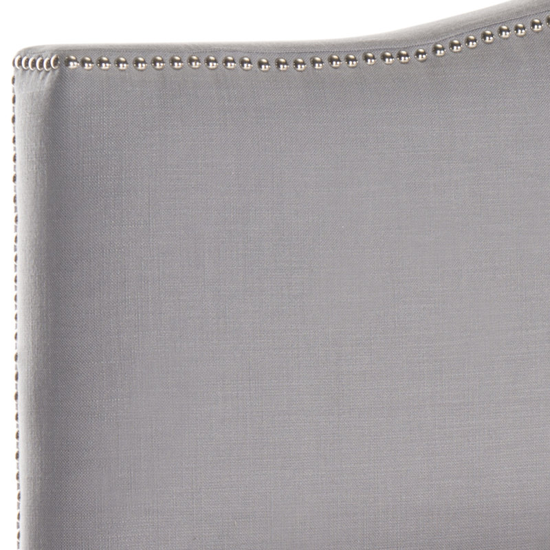 Laken Upholstered Panel Headboard, Silver, King, Arctic Grey Polyester Blend
