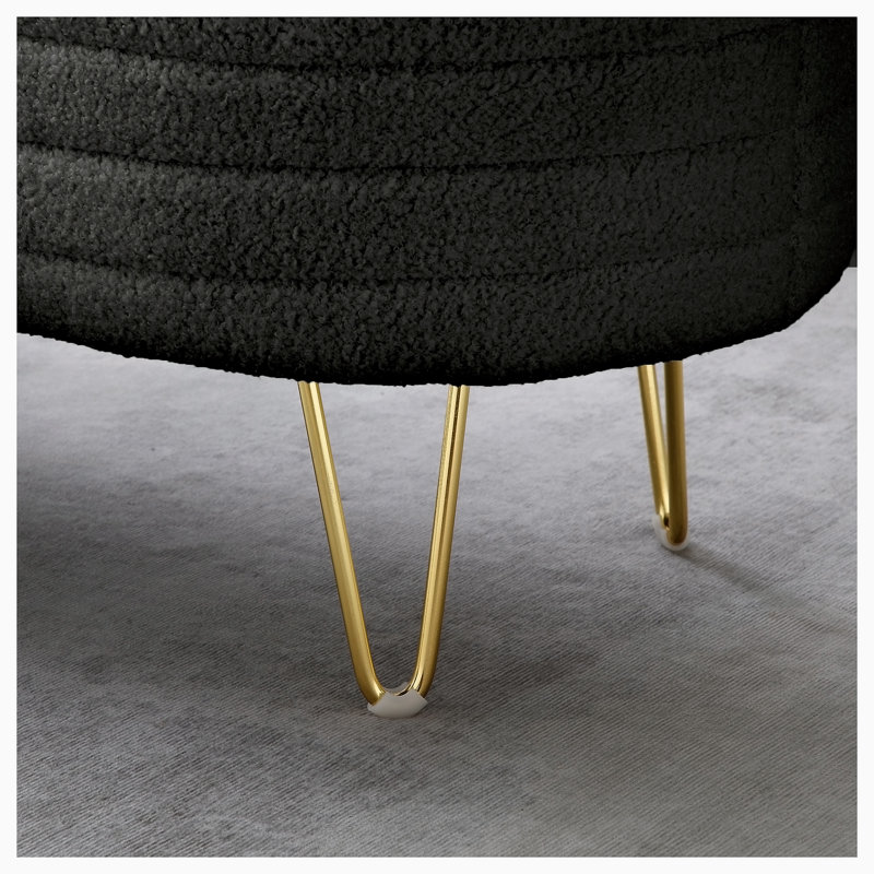 Eban Polyester Upholstered Storage Bench, Black
