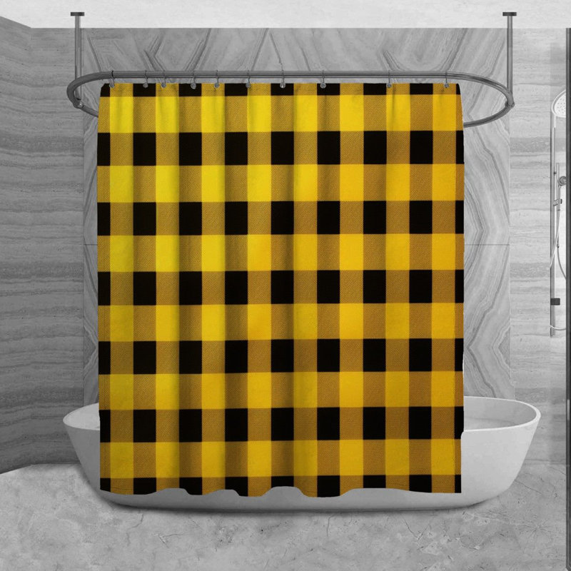 Rideau de douche Suhaymah Gingham, L 84 po x l 70 po