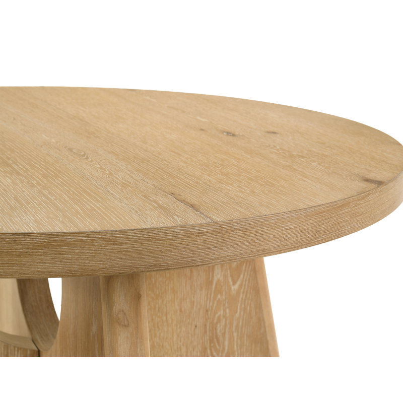 Table basse ronde en chêne naturel de 40 po Sienna