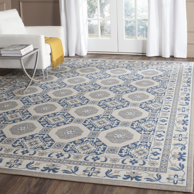 Everlee Geometric Cotton Hand Woven Area Rug, Rectangle 201 x 274 cm