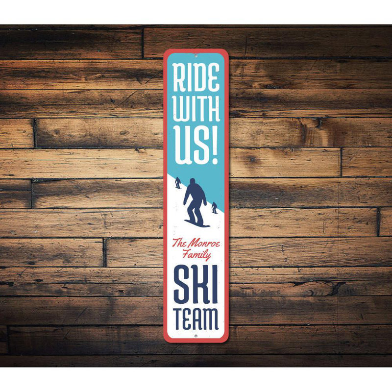 Panneau en aluminium «Ride With Us», H 6 po x l 24 po x P 0,063 po